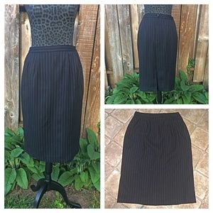 Morgan Miller Black Pinstripe Pencil Skirt - Size 10